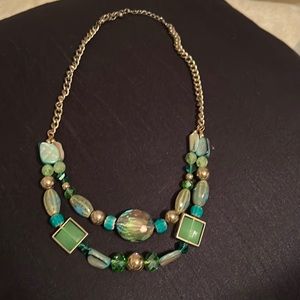 Gold and green necklace